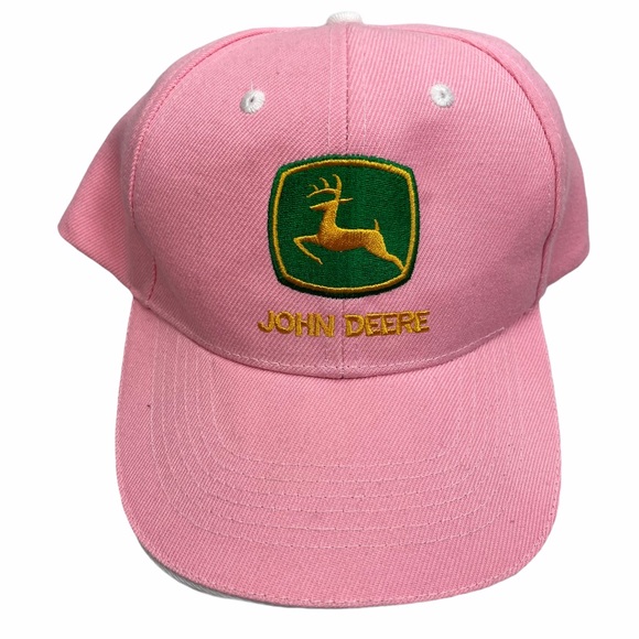 V John Deere Hat Pink Baseball Hat Green Logo - Picture 7 of 7